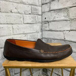 Geox Respira Leather Driving Loafer Shoes Mens EU 46 US 13.5 Brown Preppy Casual